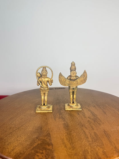 Standing Garuda Hanuman idols - Museum replicated panchaloha idols
