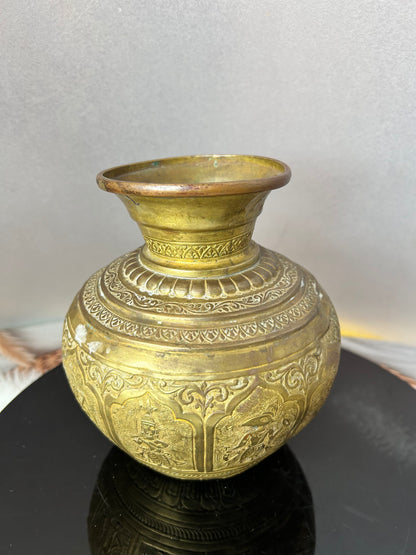Vintage brass made dashavatara kalasa pot