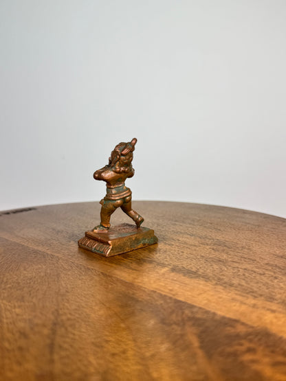 miniature krishna idol - Museum Replicated copper idol