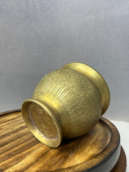 Vintage brass cast vase pot