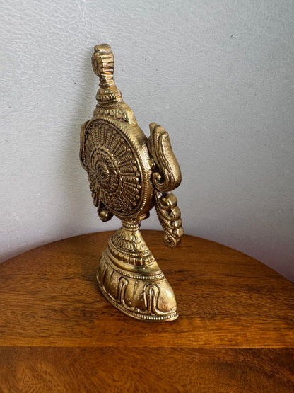 Shanku Chakra Stand - Prasiddh idols presents Panchaloha handcrafted item