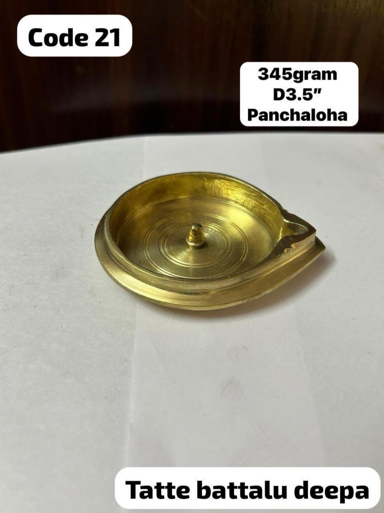 Tatte / Battalu Deepa/Deepam/Lamp - Prasiddh Idols Presents Panchaloha handcrafted plate lamp