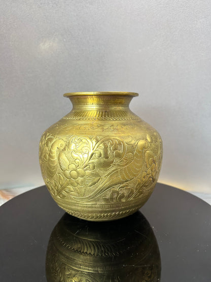 Vintage brass rare design pot