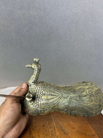 Vintage Brass made peacock themed vegetable cutter