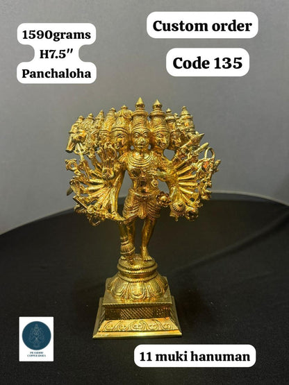 11 Muki Hanuman - Prasiddh Idols Presents Panchaloha Idol (Custom Made)