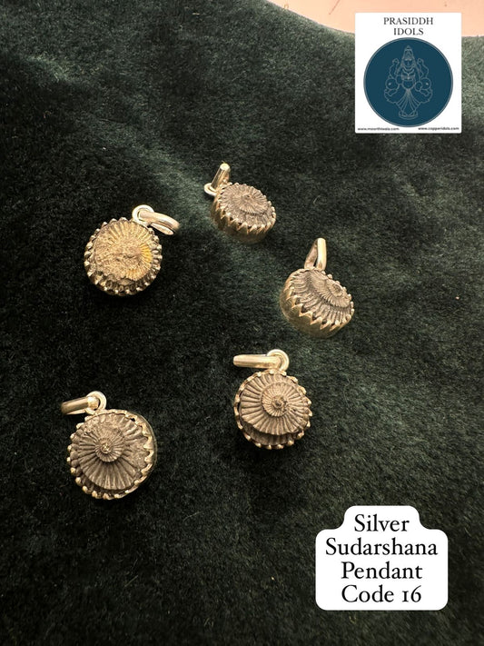 Silver Sudarshana Pendant - Prasiddh Idols Presents Silver Pendants