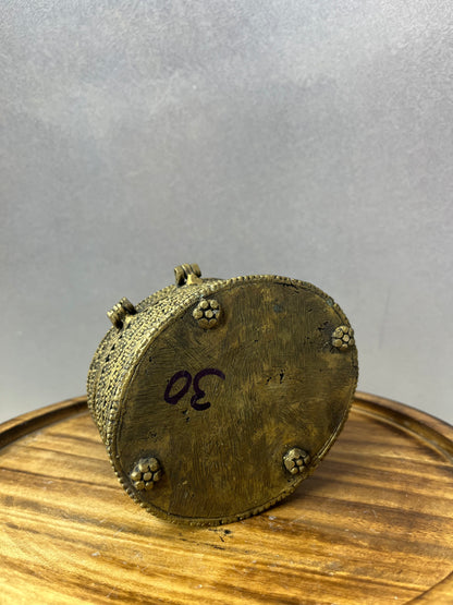 Vintage Rare Bronze cast jali box or Gowri Pettige or saligrama box