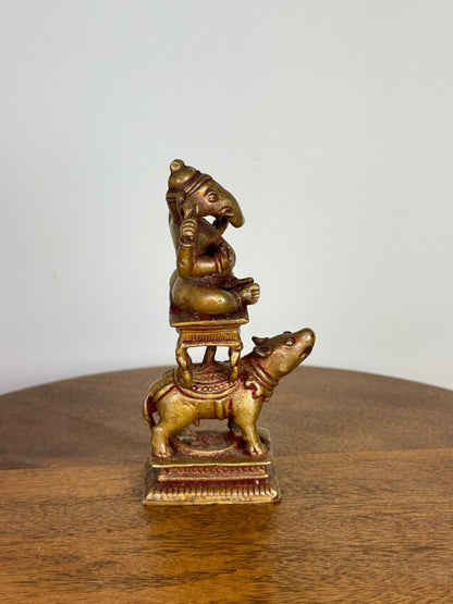 Lord Ganesha on Mooshika Vahana - Museum replicated copper idol