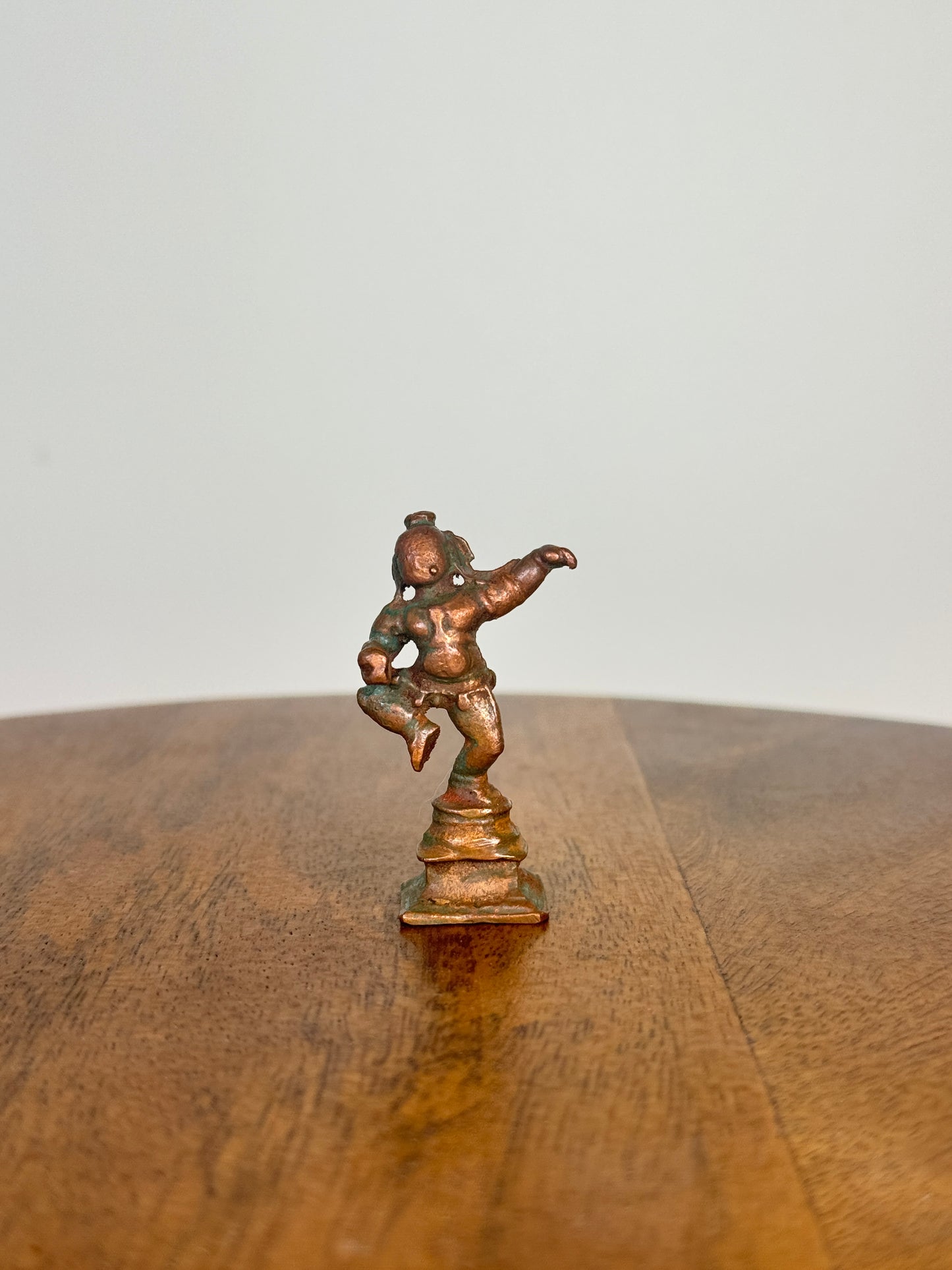 Miniature butter ball krishna - museum replicated copper idol