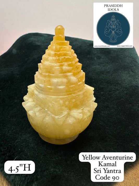 Yellow Aventurine Kamal Sriyantra - Prasiddh Idols Presents Stone Art