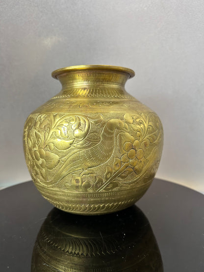 Vintage brass rare design pot