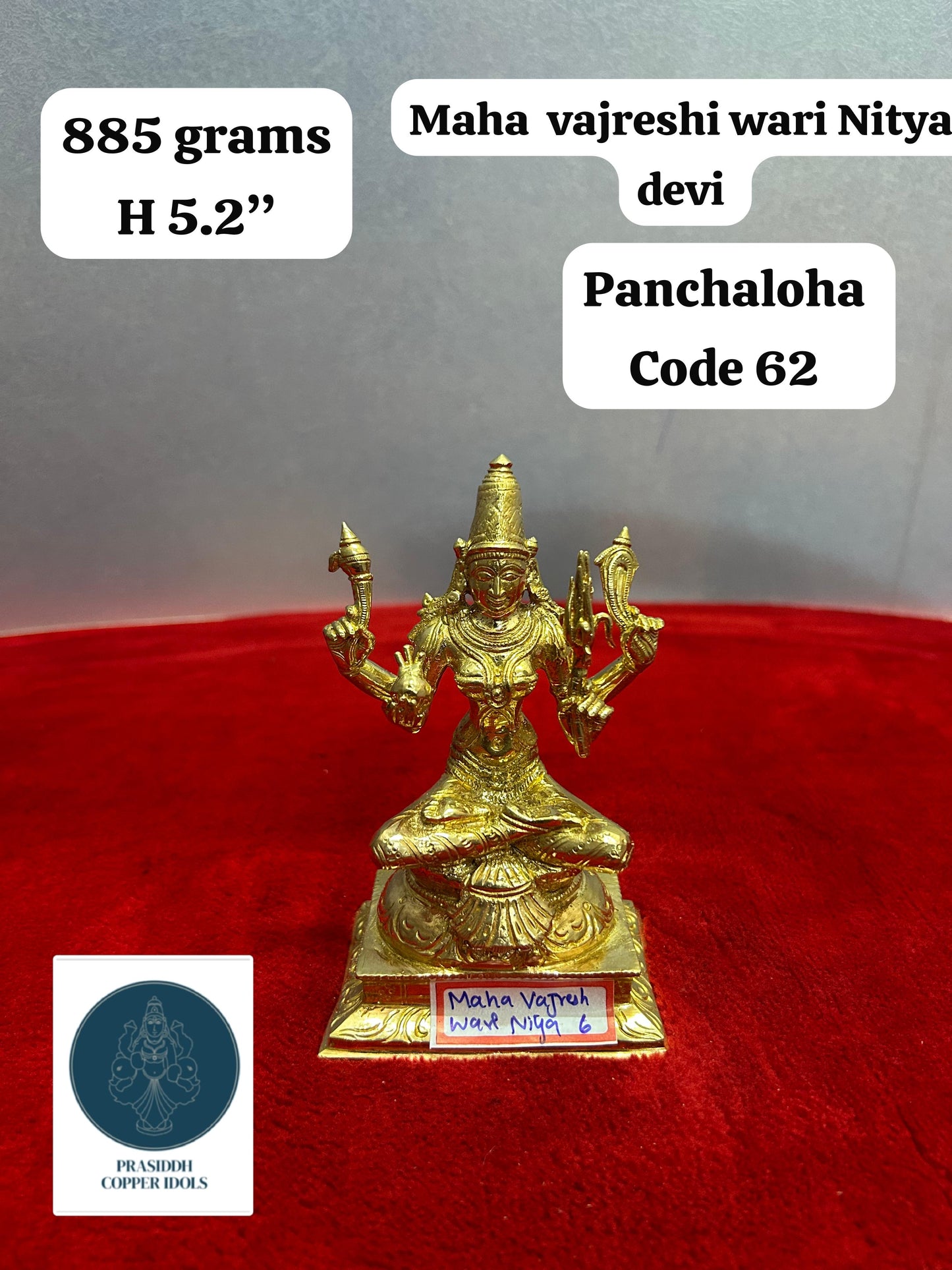 Maha Vajreshi Wari Nitya Devi - Prasiddh Idols Presents Panchaloha Idol (Custom Made)