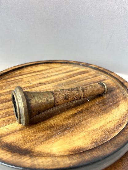 Vintage terracotta Brass and wood made smoking pipe