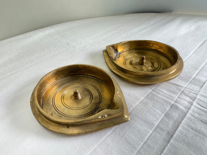 Tatte / Battalu Deepa/Deepam/Lamp - Prasiddh Idols Presents Panchaloha handcrafted plate lamp (set of 2 pcs)