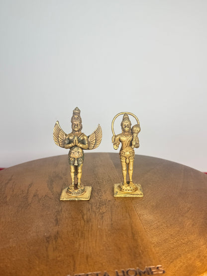 Standing Garuda Hanuman idols - Museum replicated panchaloha idols