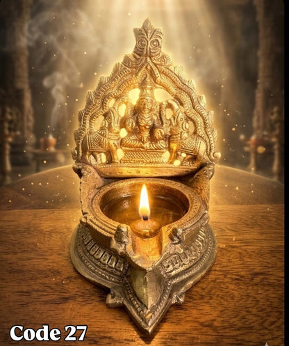 Gaja lakshmi lamp/ Deepam/Lamp/Pair Lamp - Prasiddh Idols Presents Panchaloha lamp