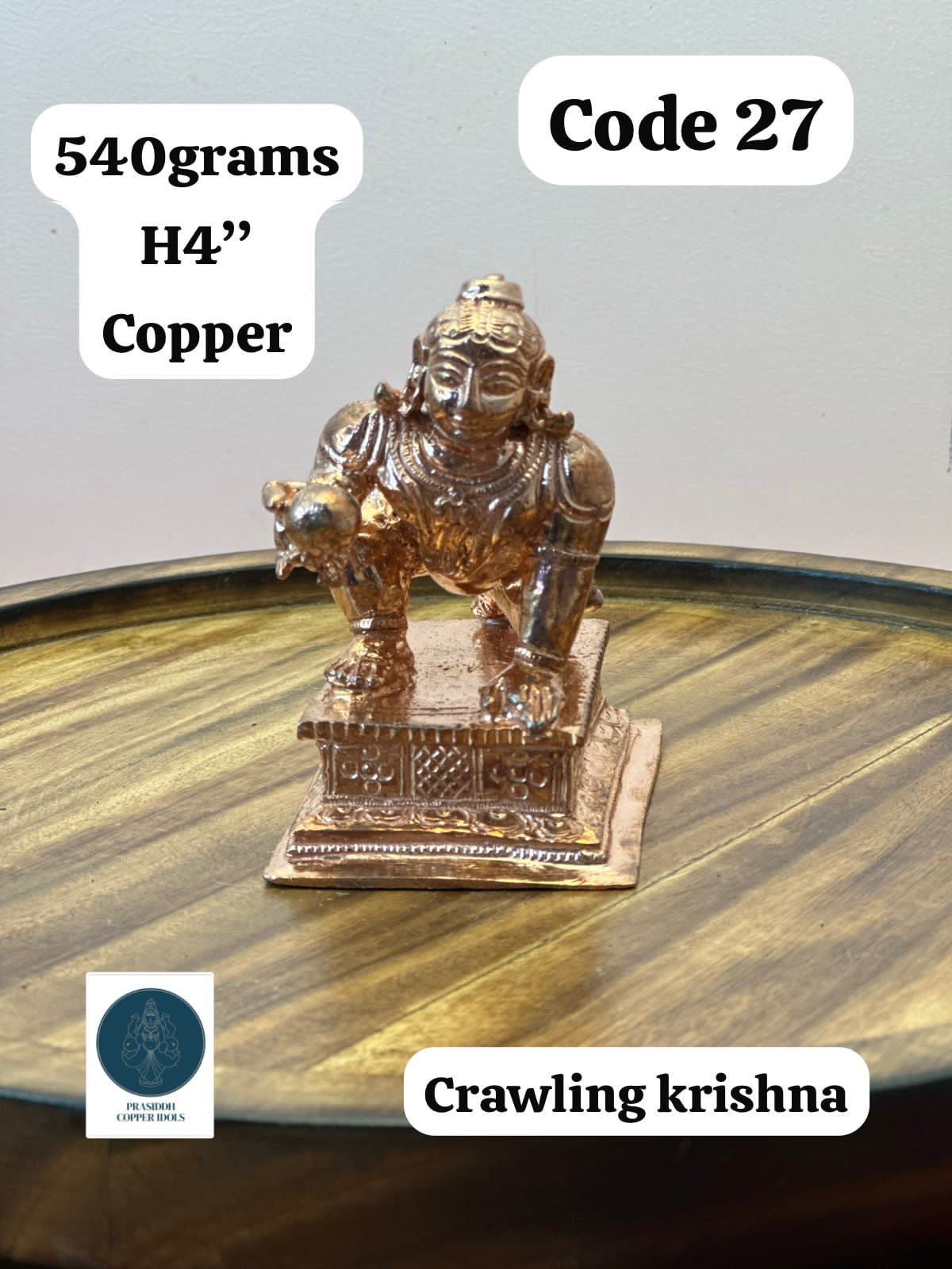 Crawling Krishna - Prasiddh Idols Presents Copper Idol