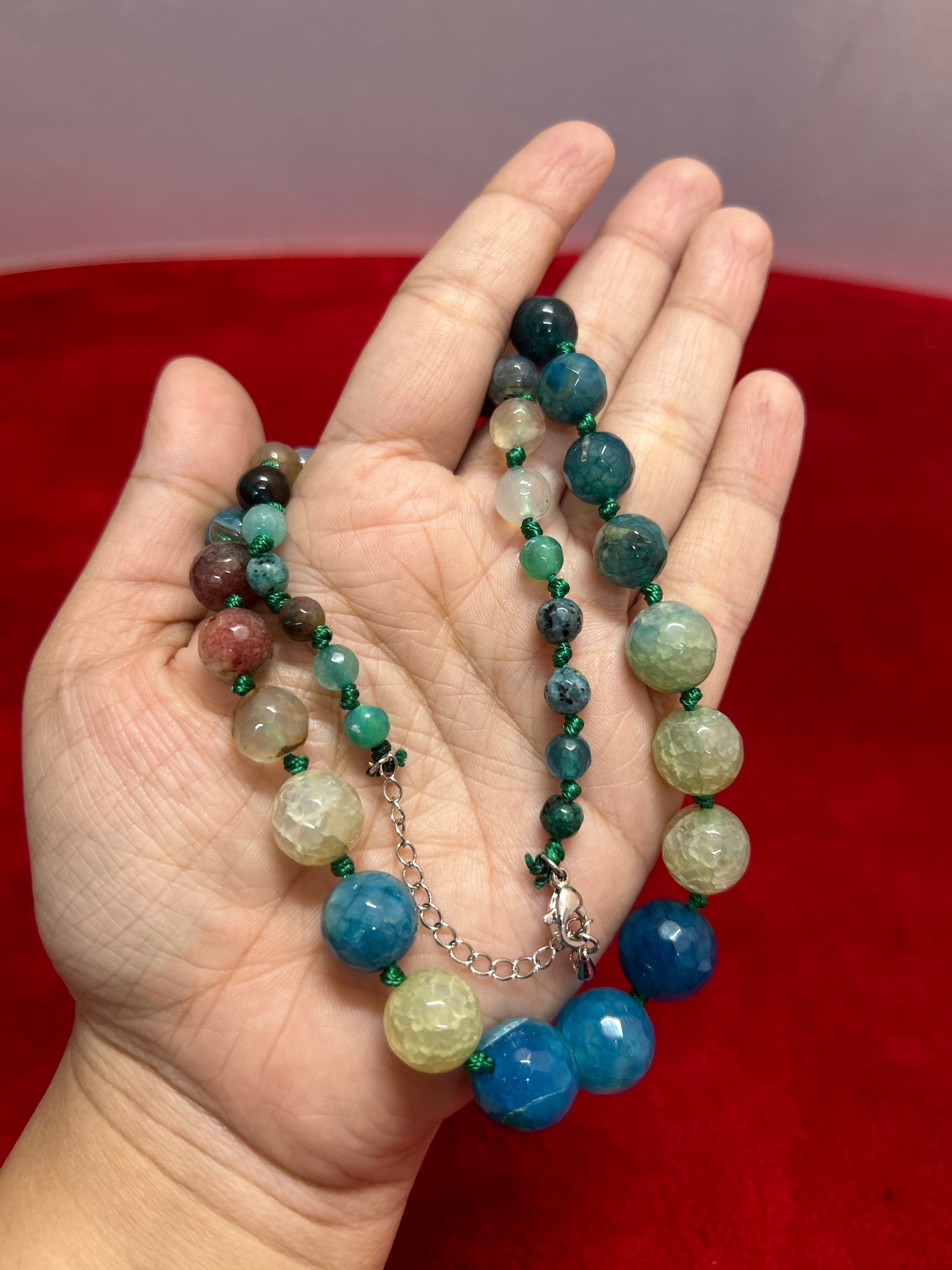 Natural Blue Opal Stone Mala