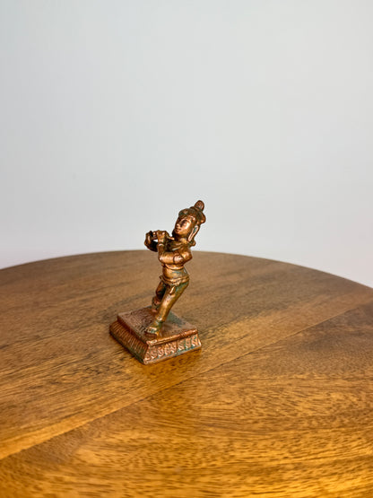 miniature krishna idol - Museum Replicated copper idol