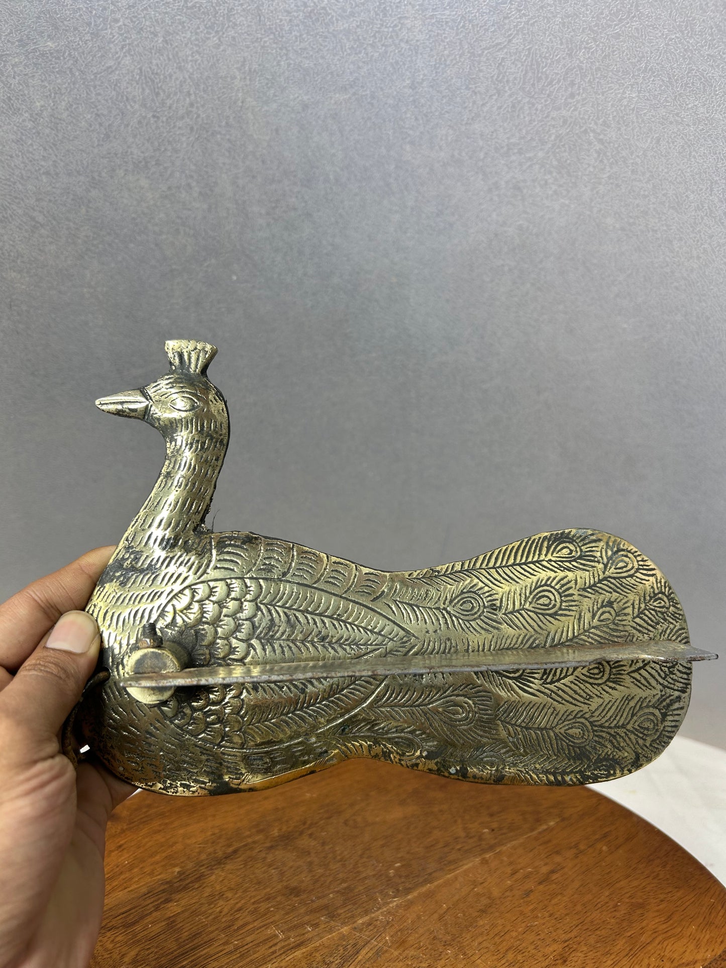 Vintage Brass made peacock themed vegetable cutter
