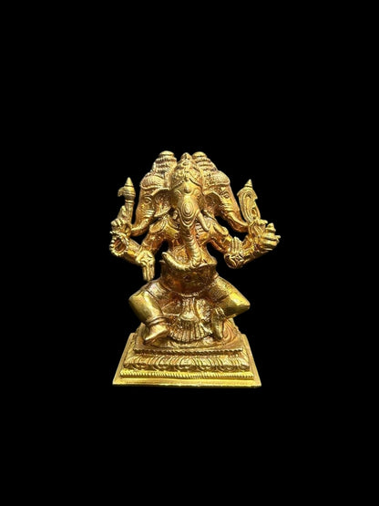 Trimukha Ganapati - Prasiddh Idols Presents Panchaloha Idol (Custom Made)