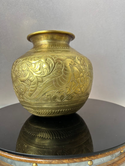 Vintage brass rare design pot