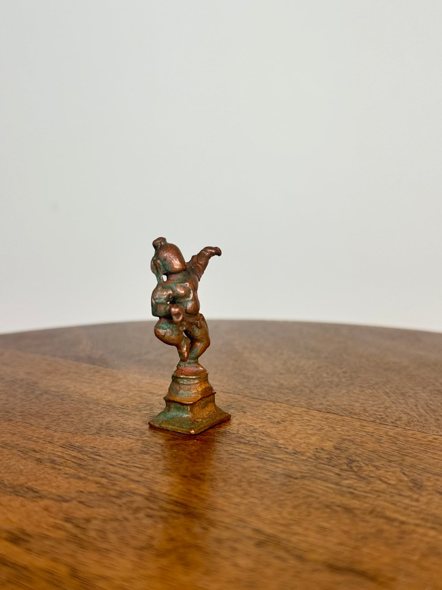 Miniature butter ball krishna - museum replicated copper idol