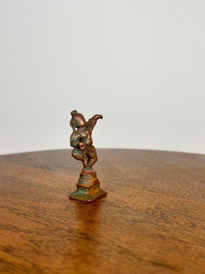 Miniature butter ball krishna - museum replicated copper idol