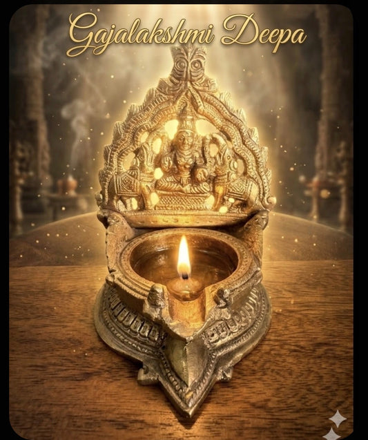 Gajalakshmi Deepa - Prasiddh idols presents Panchaloha Handcrafted Deepa