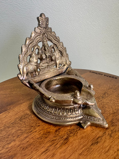 Gaja lakshmi lamp/ Deepam/Lamp/Pair Lamp - Prasiddh Idols Presents Panchaloha lamp