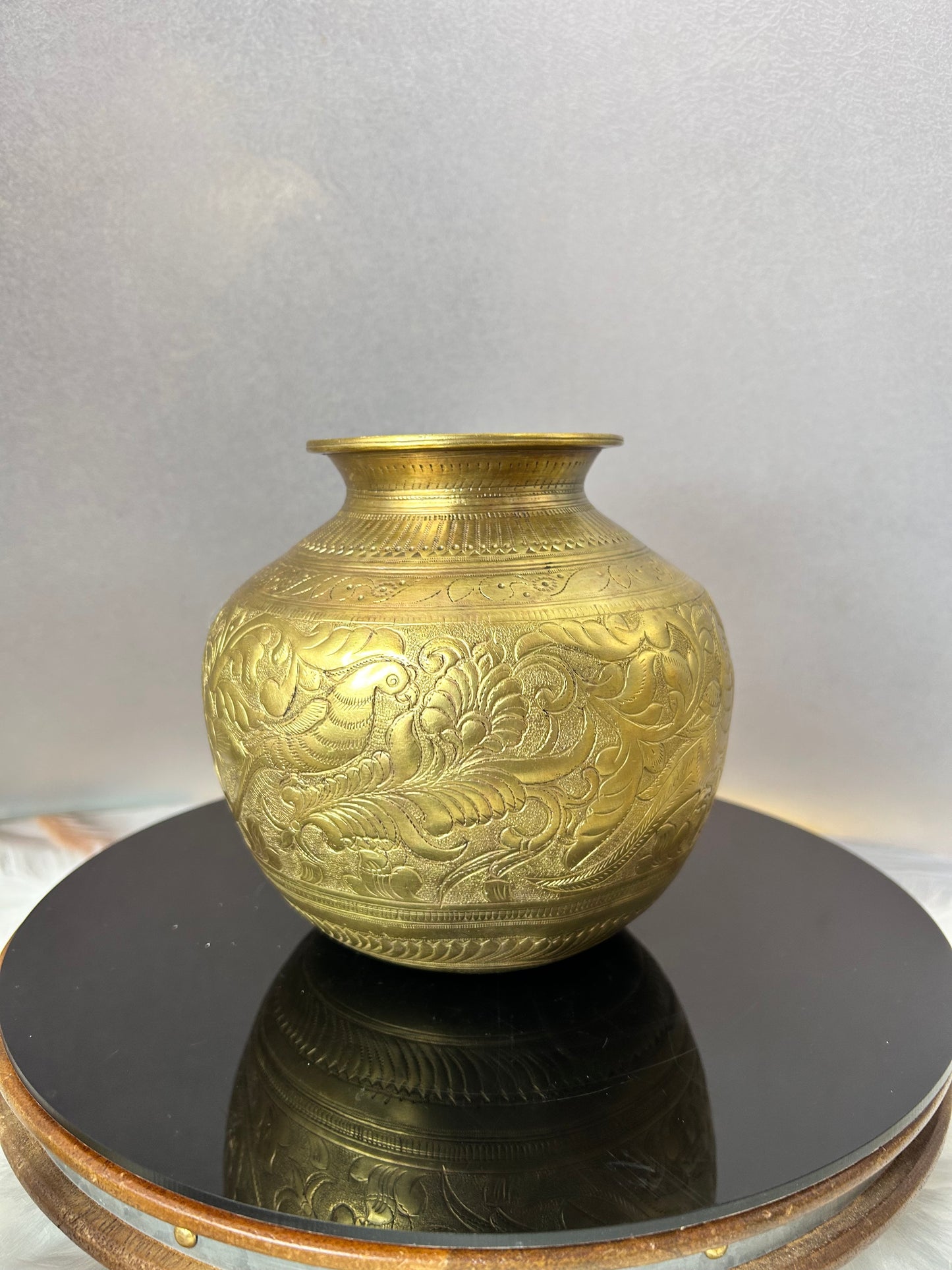 Vintage brass rare design pot