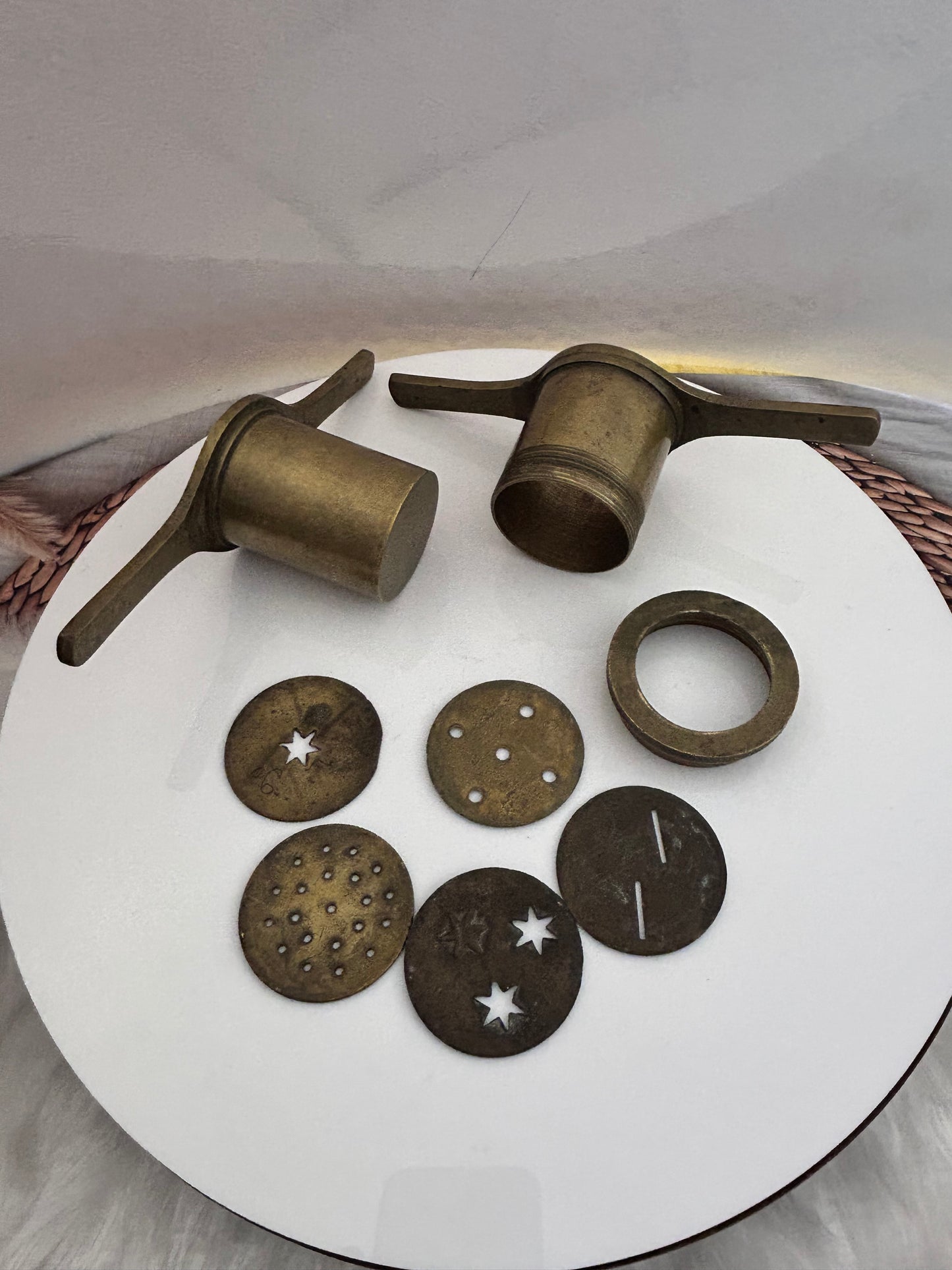 Vintage bronze cast chakli maker