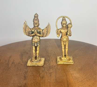 Standing Garuda Hanuman idols - Museum replicated panchaloha idols