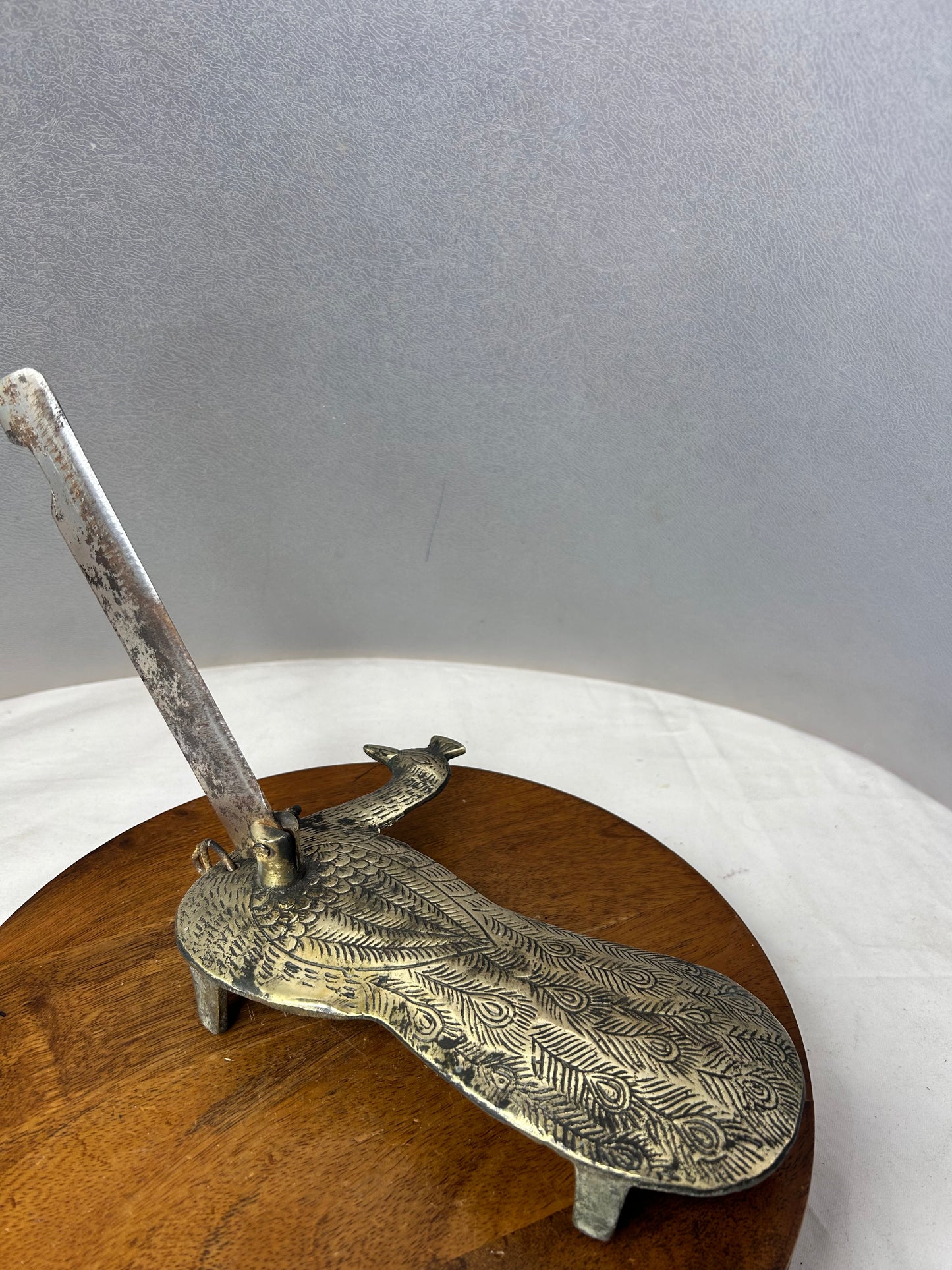 Vintage Brass made peacock themed vegetable cutter