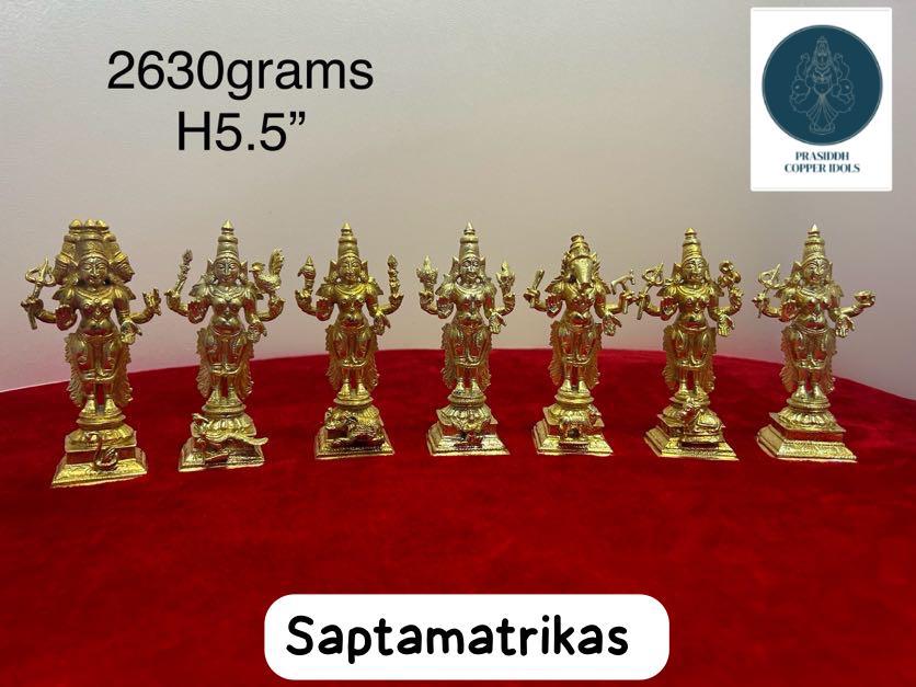 Standing Saptamatrikas- Prasiddh Idols Presents Panchaloha Idol (Custom Made)