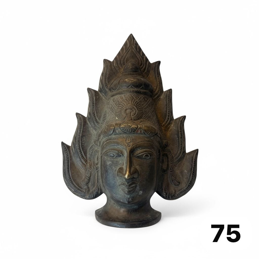 Vintage bronze cast yallamma devi muka