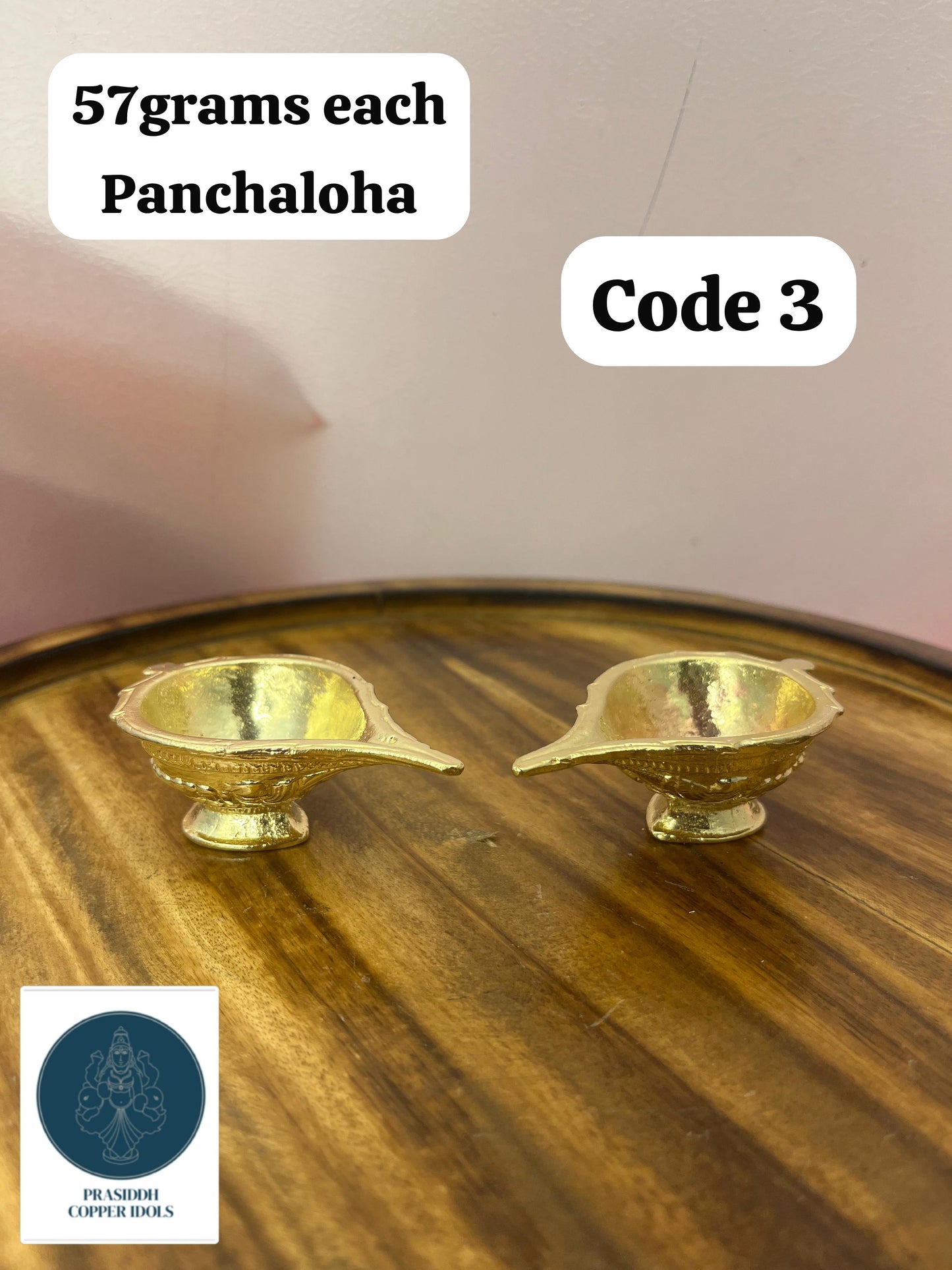 Panchaloha Made lamp / diya / deepa set of 2