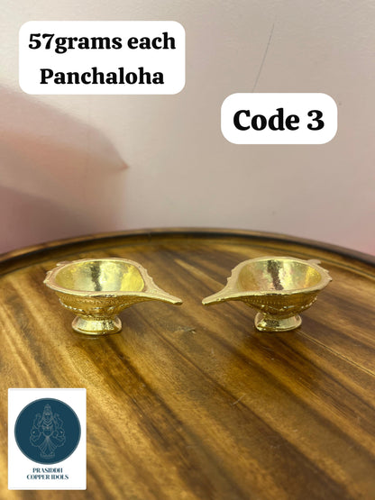 Panchaloha Made lamp / diya / deepa set of 2