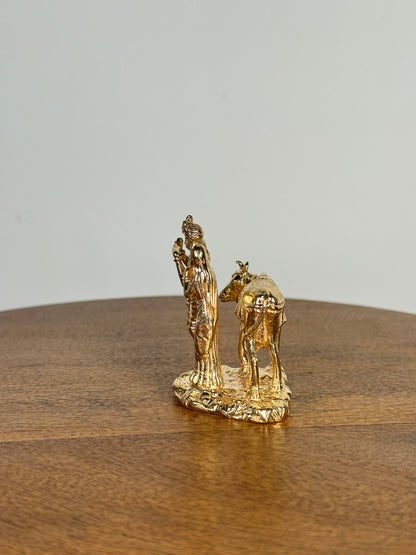 Radha Krishna idol with cow made of panchaloha