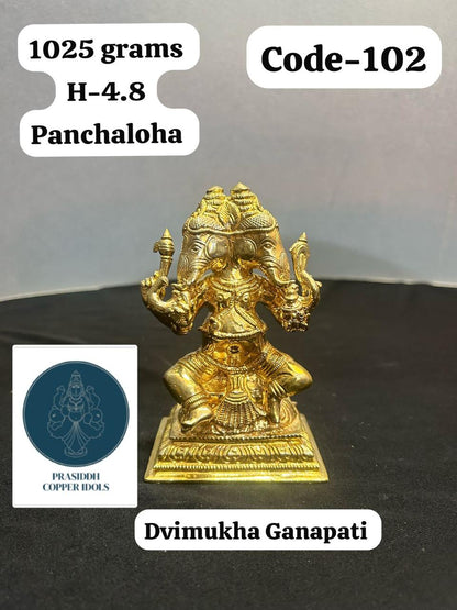 Dvimukha Ganapathi - Prasiddh Idols Presents Panchaloha Idol (Custom Made)