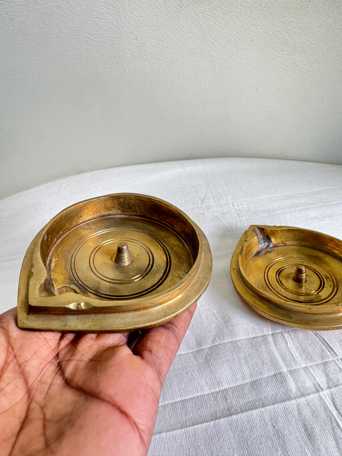Tatte / Battalu Deepa/Deepam/Lamp - Prasiddh Idols Presents Panchaloha handcrafted plate lamp (set of 2 pcs)