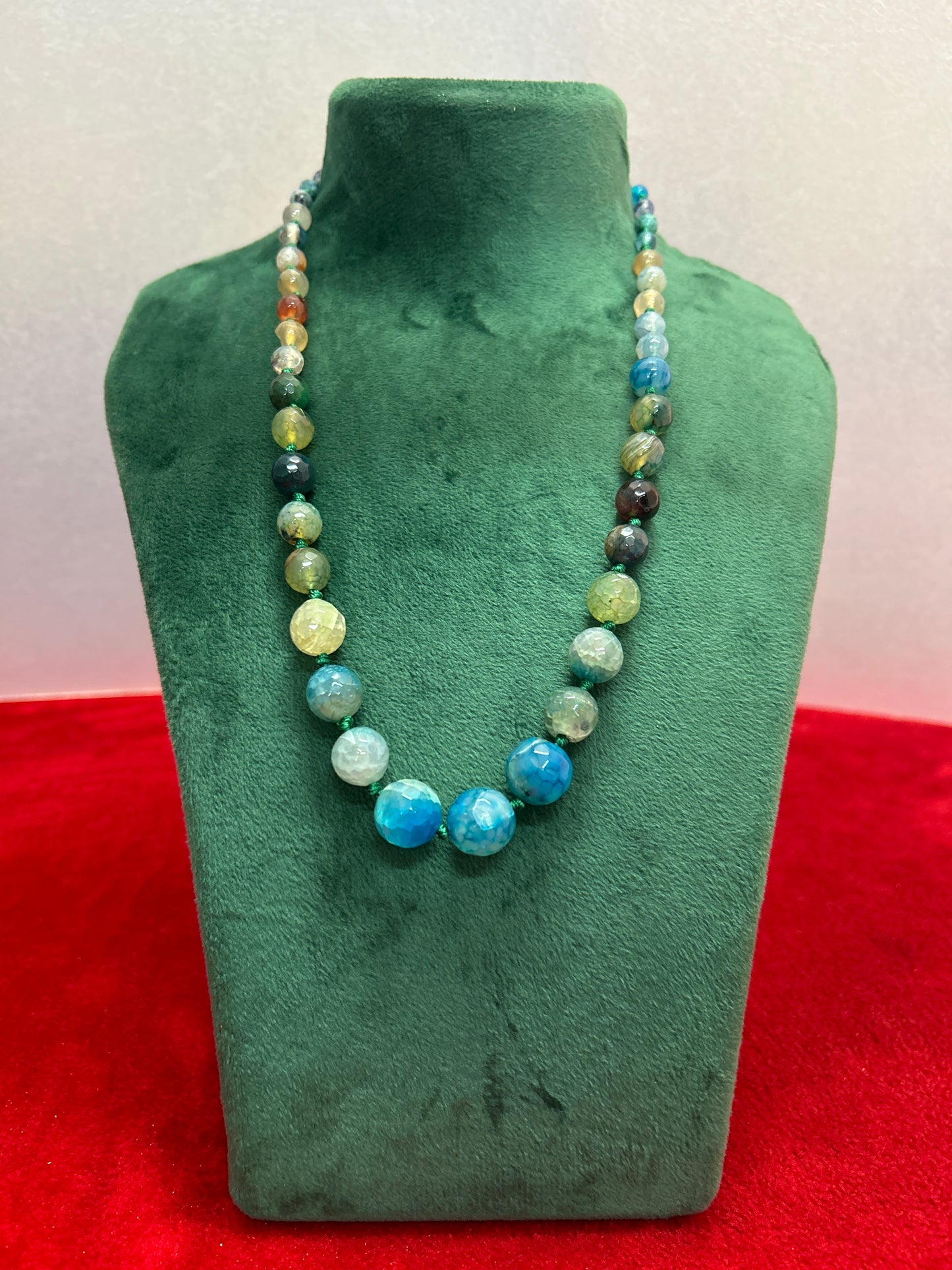 Natural Blue Opal Stone Mala