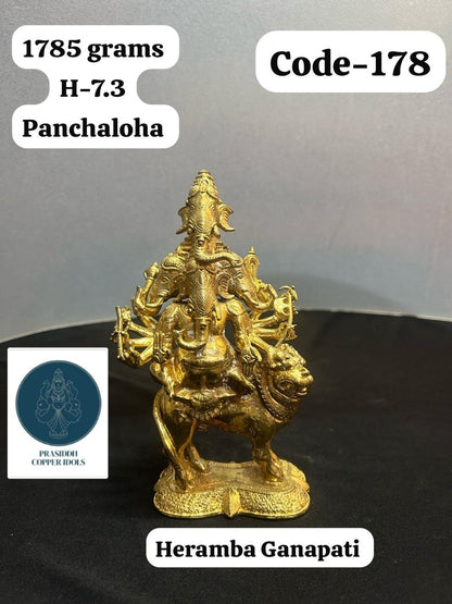Heramba Ganapathi- Prasiddh Idols Presents Panchaloha Idol (Custom Made)