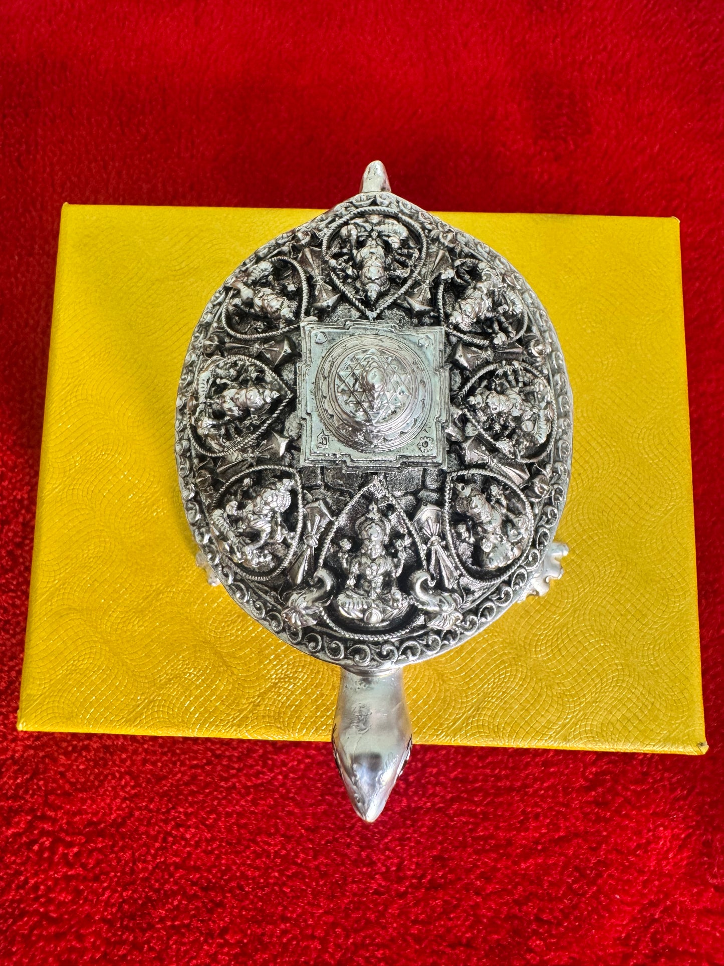 Astalakshmi Meru SriYantra - Prasiddh idols presents resin made silver polished idol
