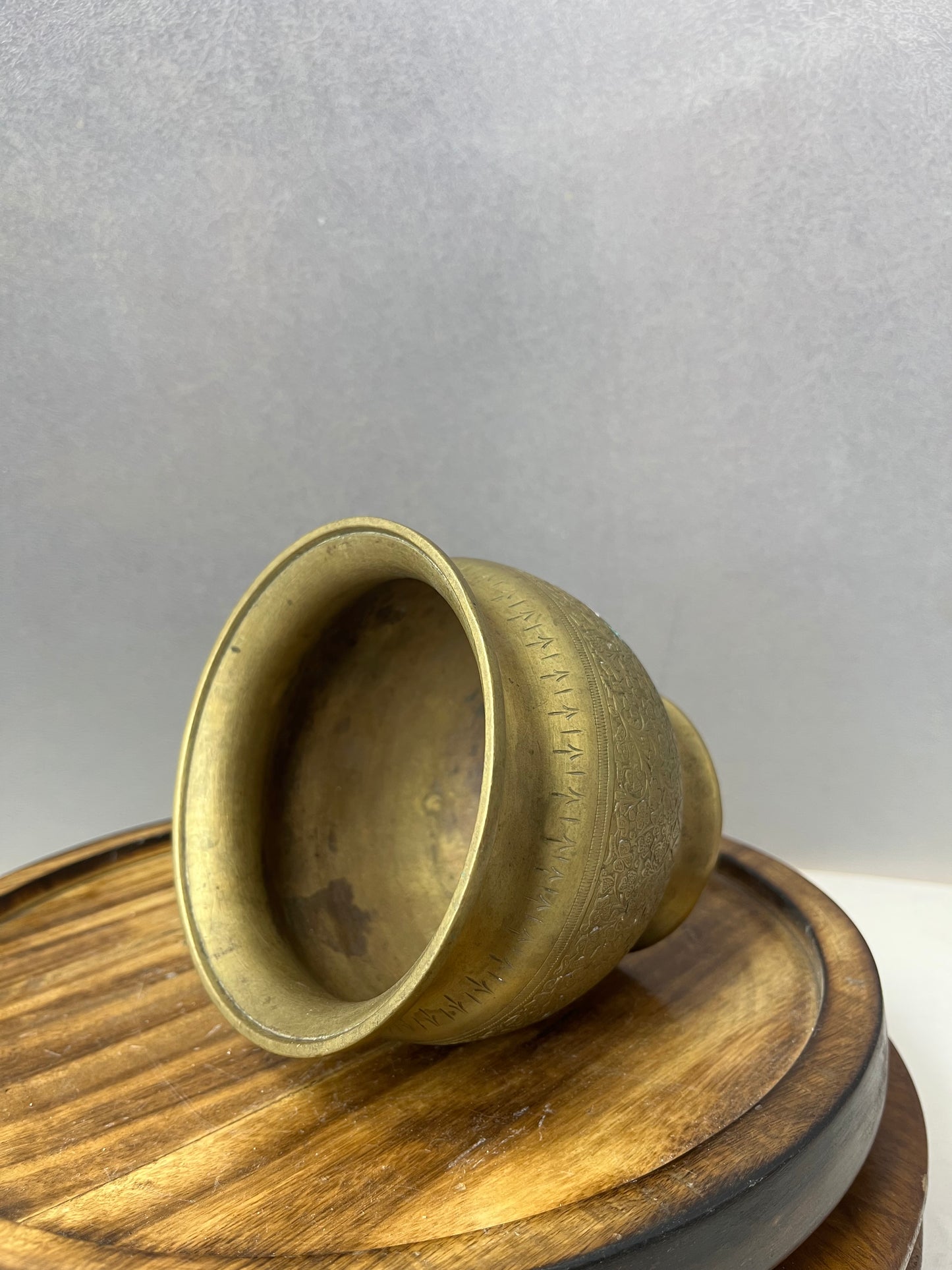 Vintage brass cast vase pot