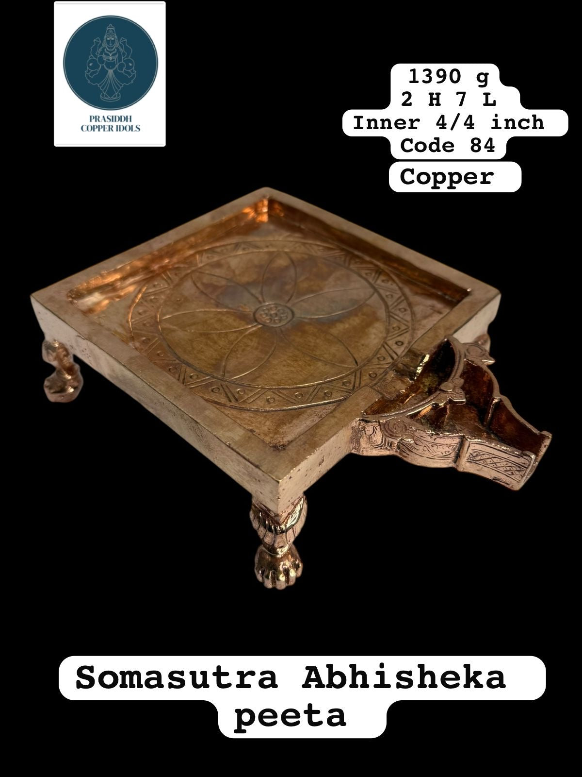 Somasutra Abhisheka Peeta - Prasiddh Idols Presents Copper Peeta