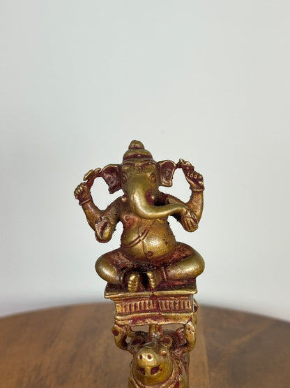 Lord Ganesha on Mooshika Vahana - Museum replicated copper idol