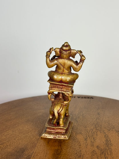 Lord Ganesha on Mooshika Vahana - Museum replicated copper idol