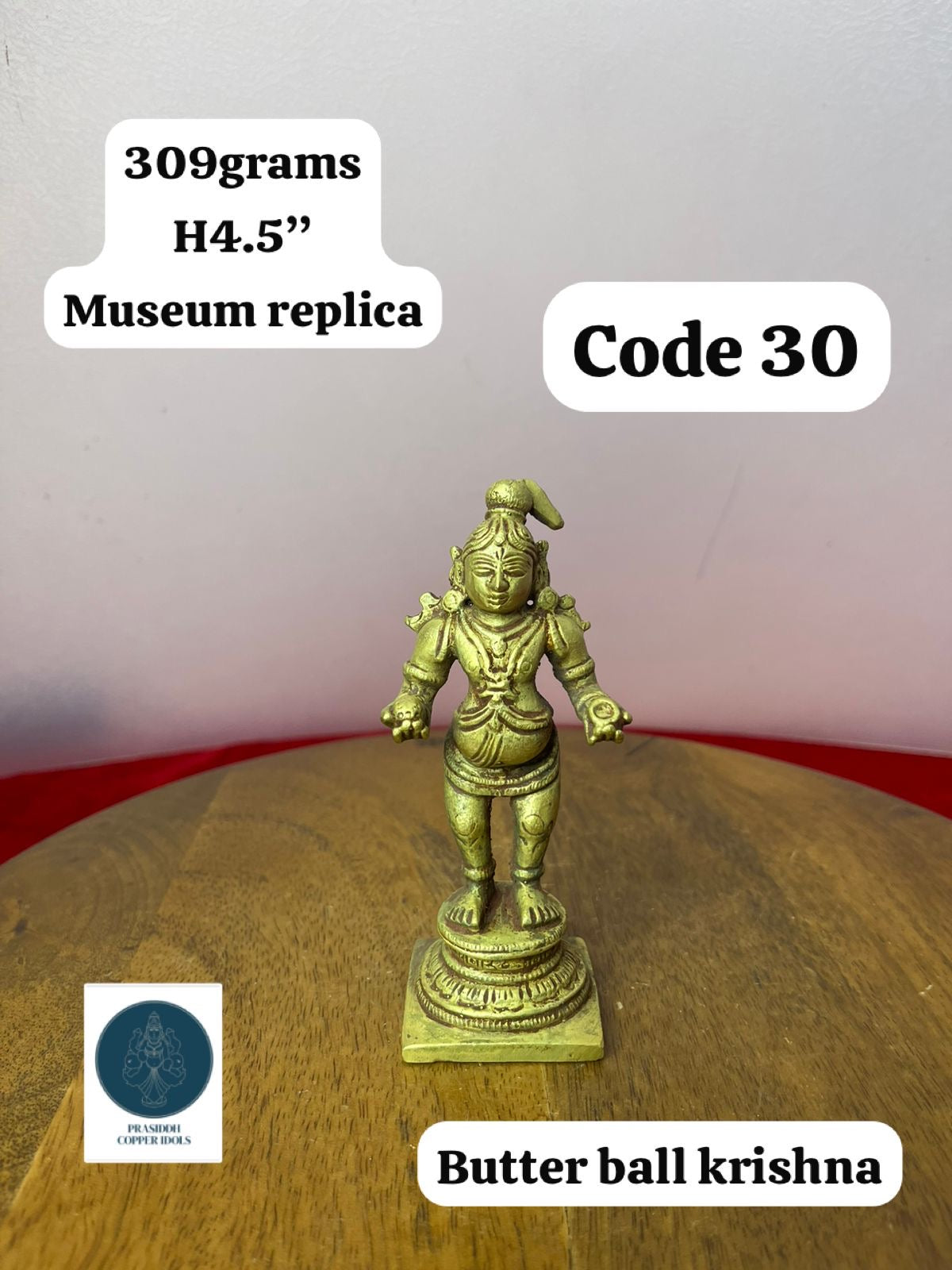 Butterball Krishna - Prasiddh Idols Presents Panchaloha Made Museum Replica Idol