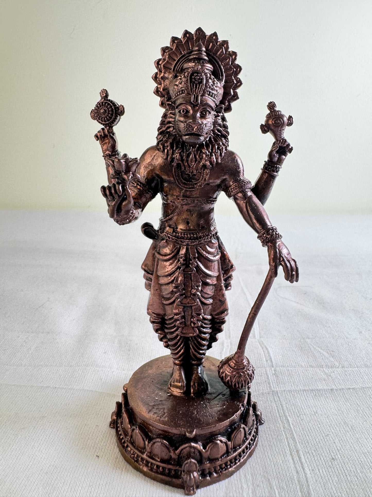 Standing Narasimha Swamy - Prasiddh idols presents Copper Made Polished idol